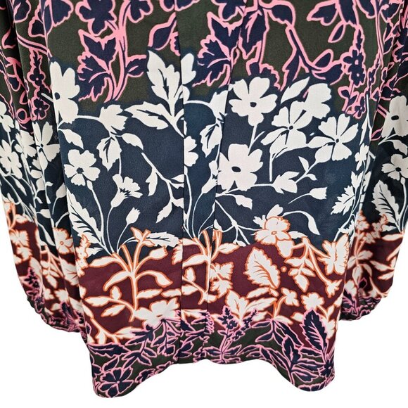 RACHEL Rachel Roy Floral Red Green Flowy Lightweight Blouse Sz XL - Picture 3 of 10